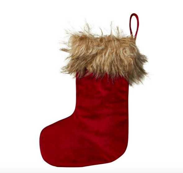 Julesok m/pelskant 30x42 velour - VIAMAJA.DK