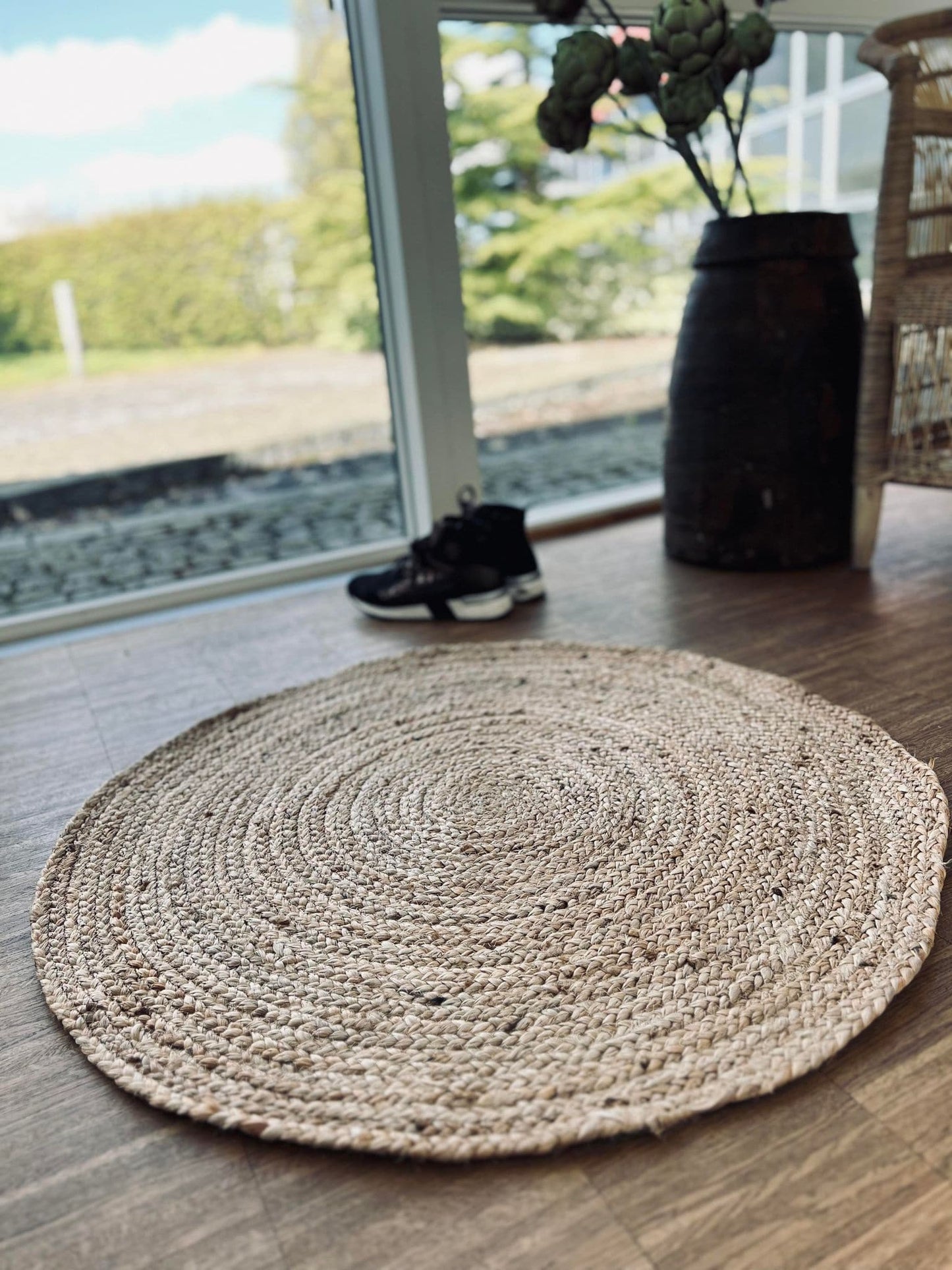 Jutetæppe - Ø 80cm - VIAMAJA.DK