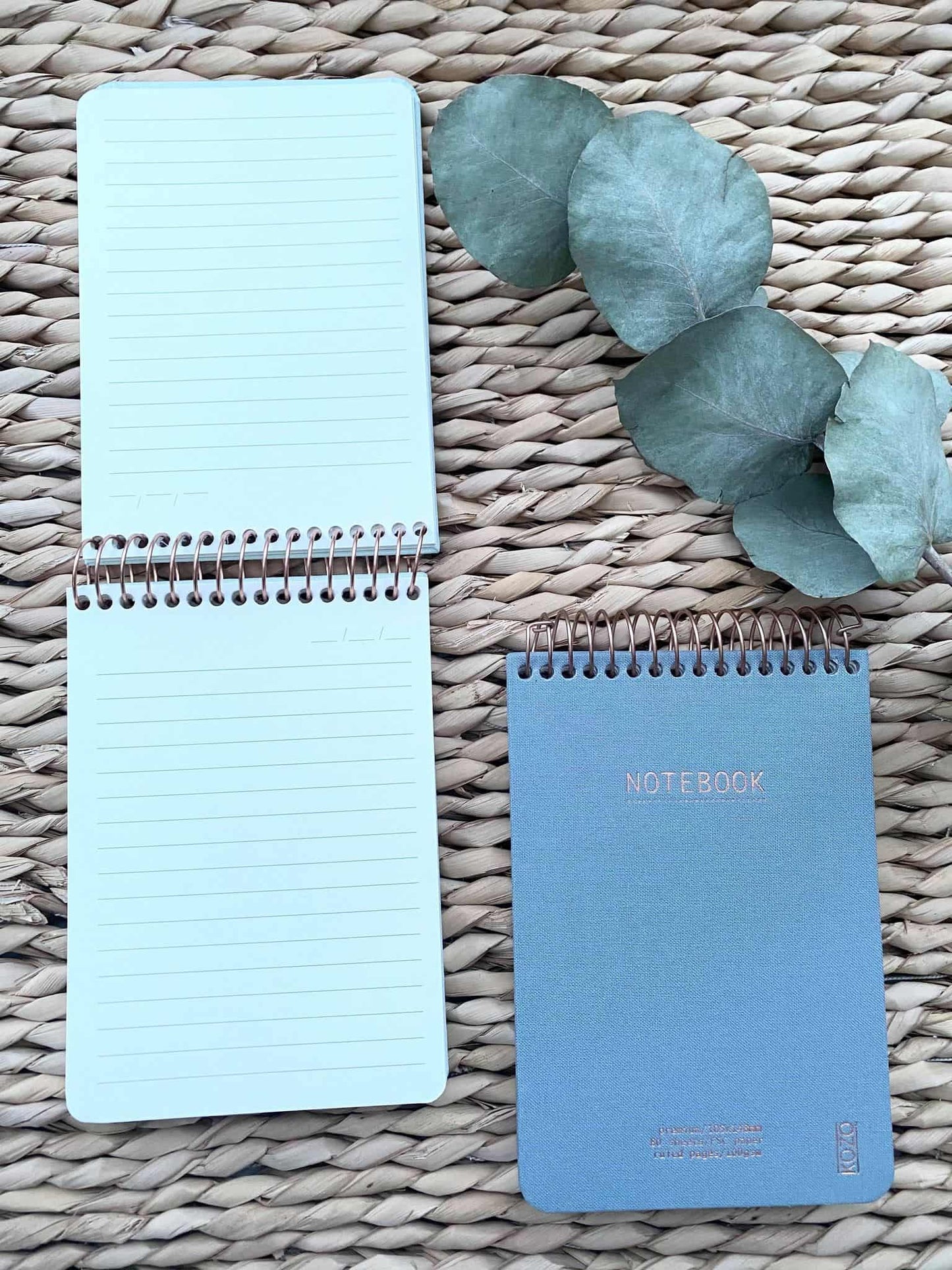 KOZO Notesbog Premium A6 liniert – Dusty blue - VIAMAJA.DK