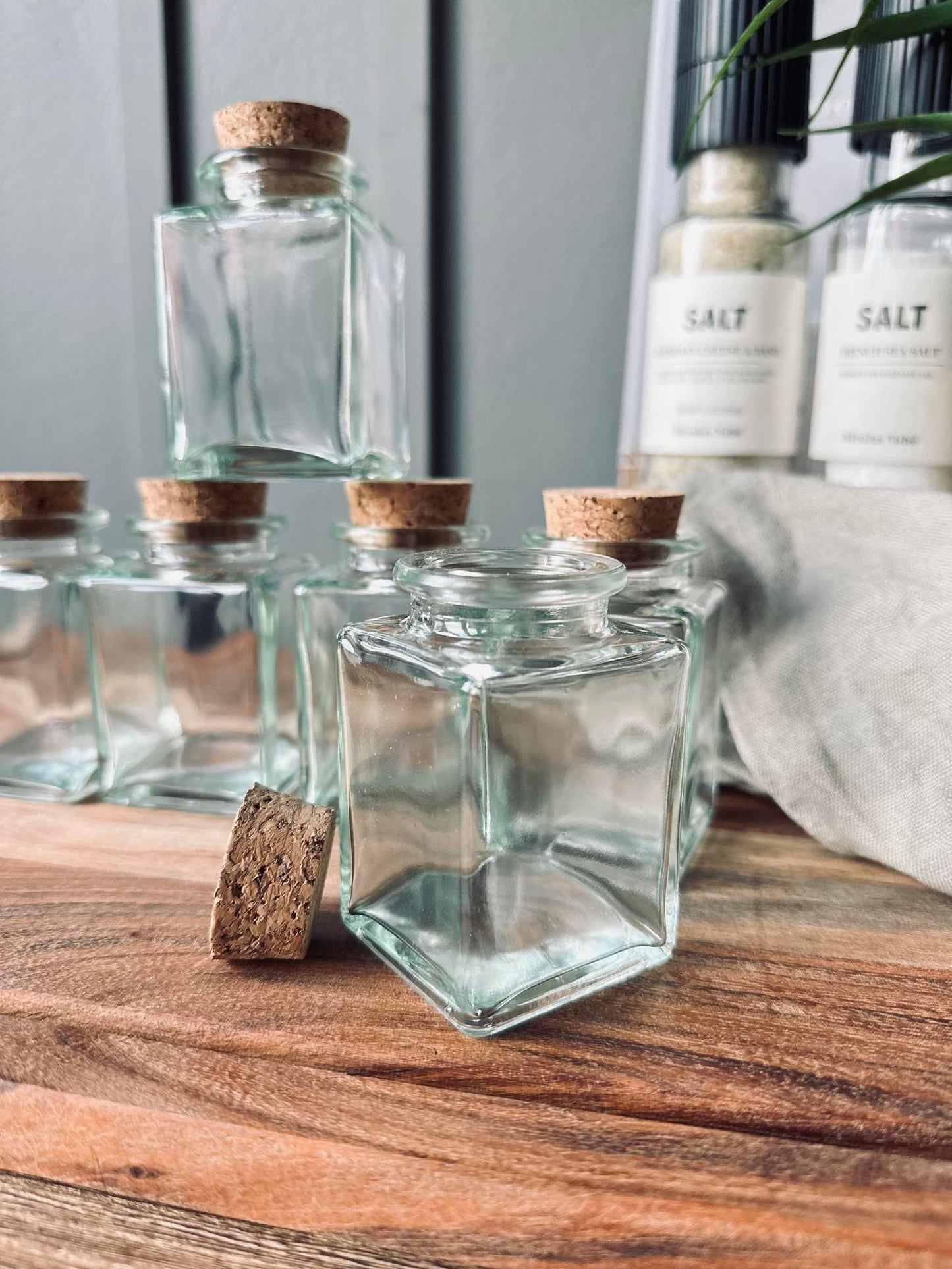 Krydderiglas m. kork 80ml – pakke med 6 stk - VIAMAJA.DK