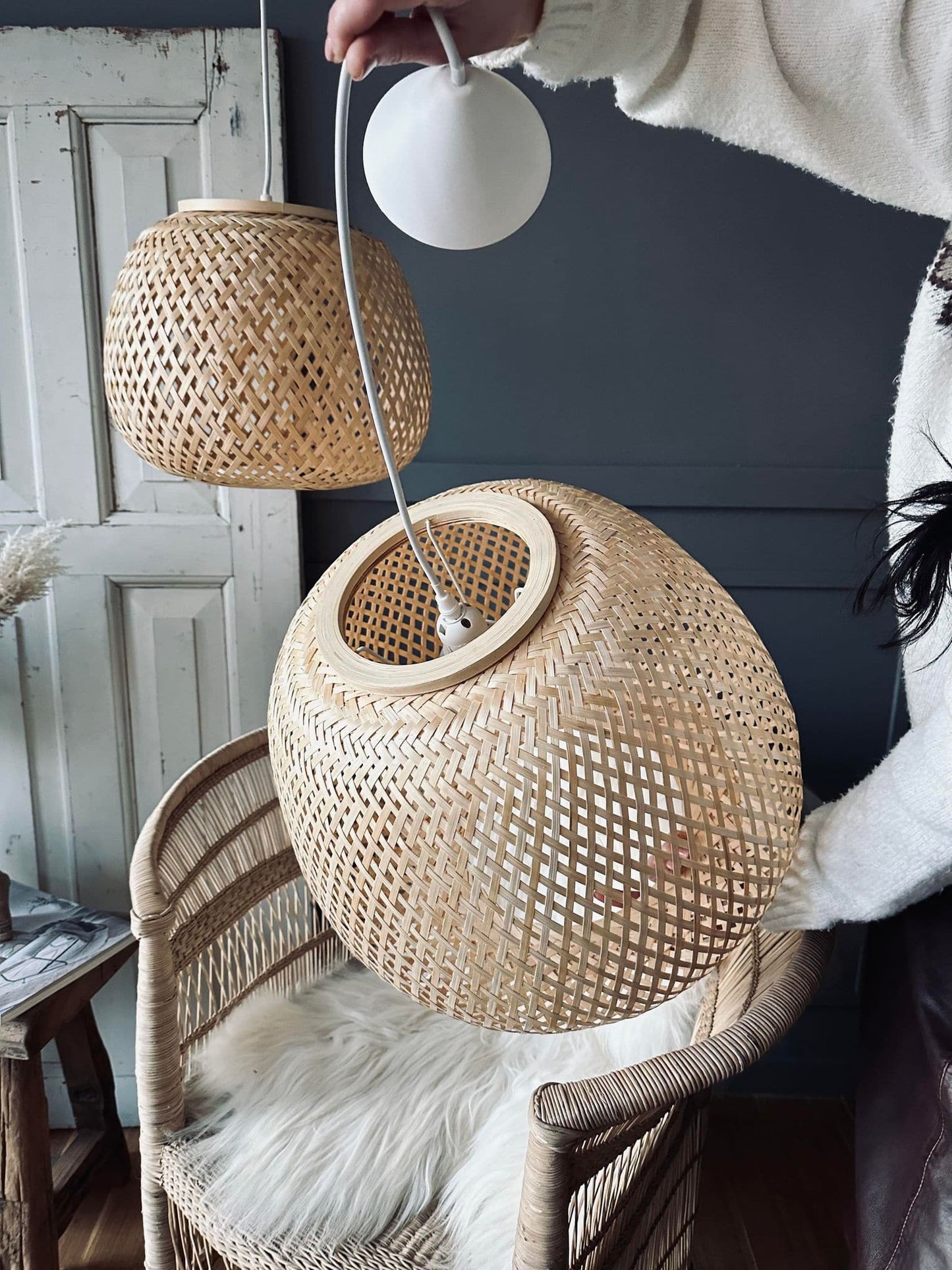 Lampe bambus – Dia 45cm - VIAMAJA.DK