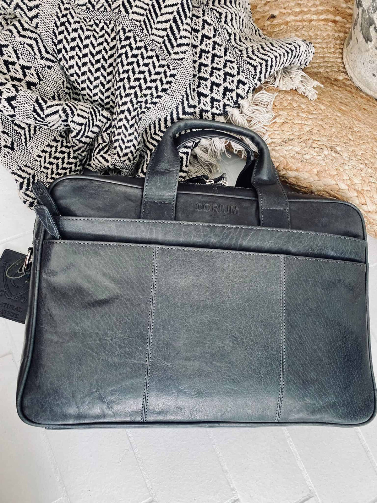 Laptop Taske MELLO – Grøn / Grå skind - VIAMAJA.DK