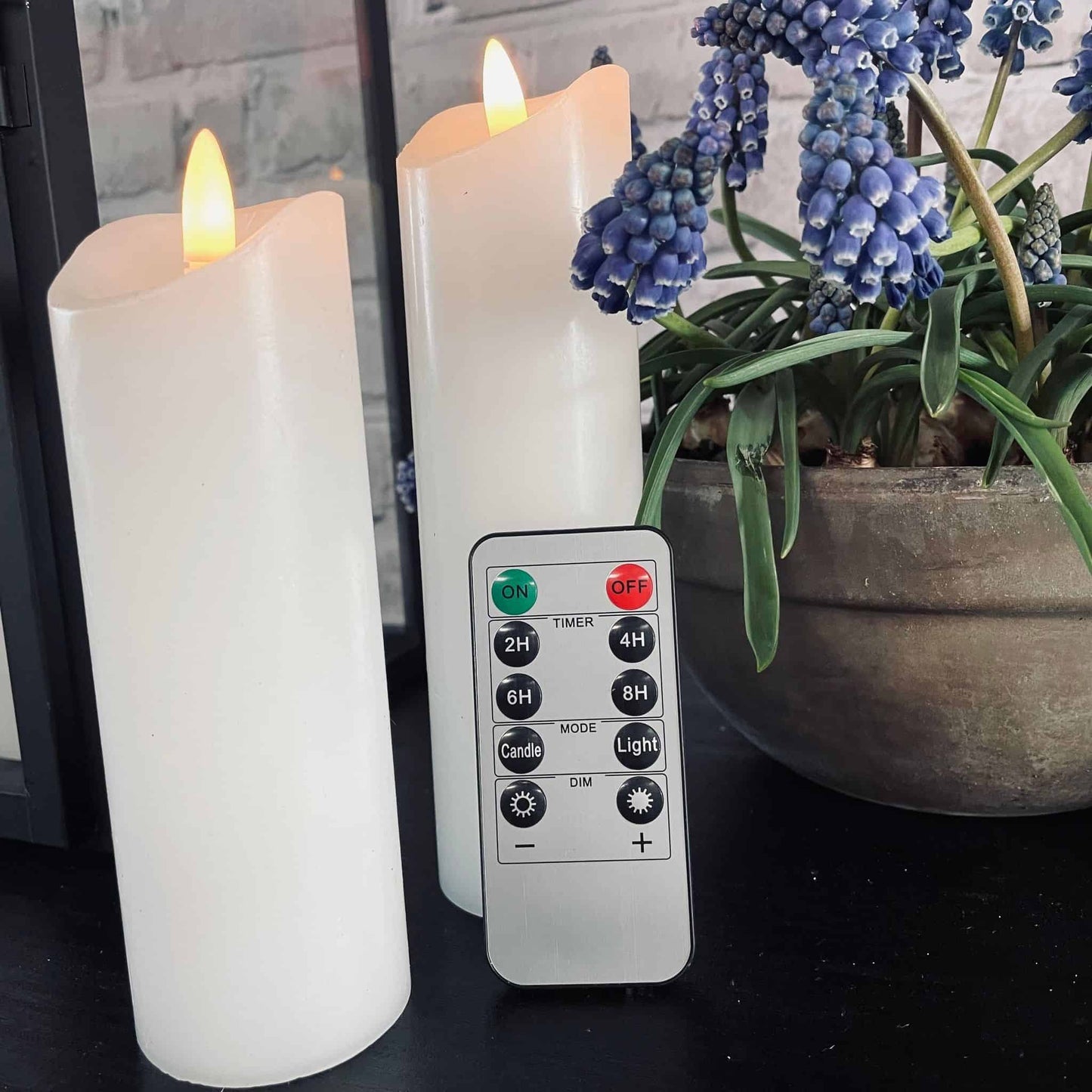 LED Bloklys - 15cm med 3d væge - VIAMAJA.DK