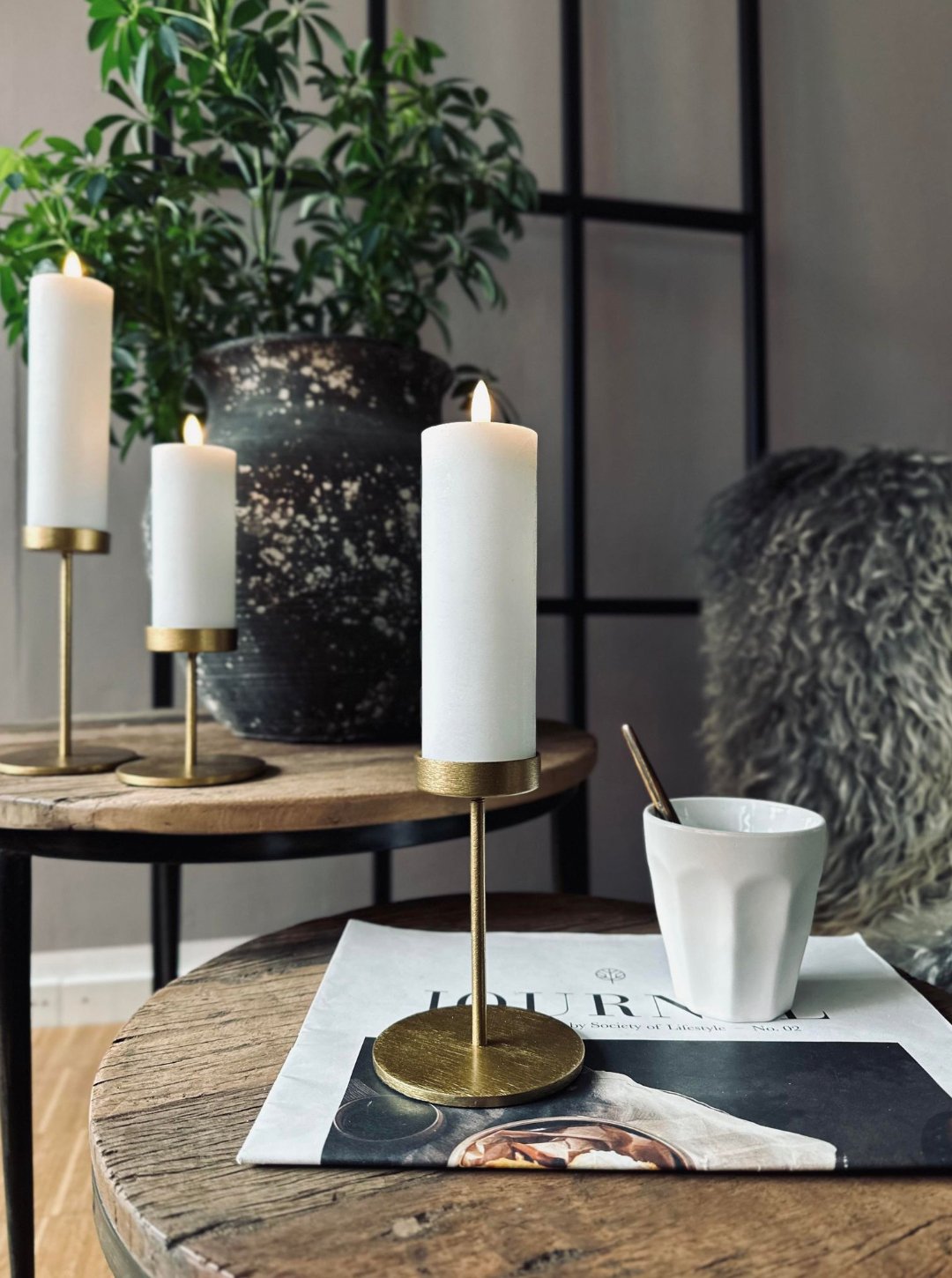 LED Bloklys / Hvid – 3 stk bloklys dia 5 cm - VIAMAJA.DK