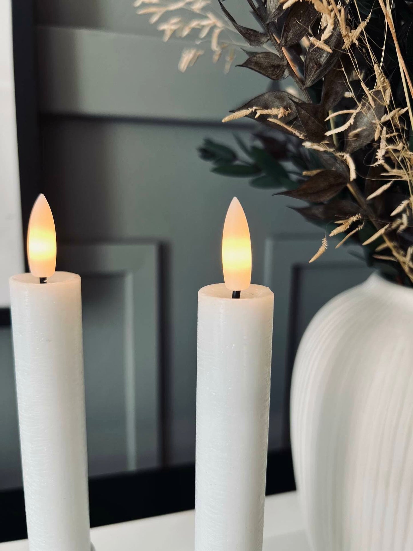 LED Kronelys 2 stk - 15 cm med timerfunktion - VIAMAJA.DK