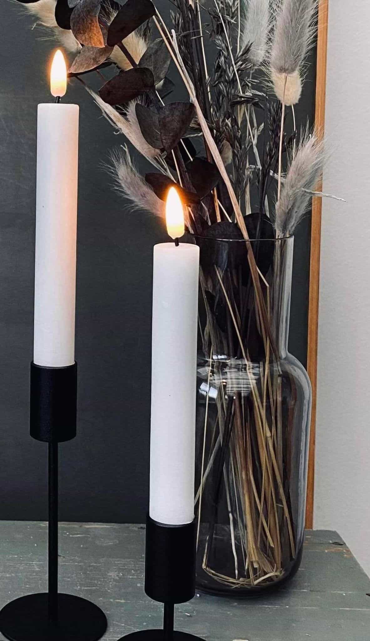 LED Kronelys 2 stk Hvid – 18cm - VIAMAJA.DK