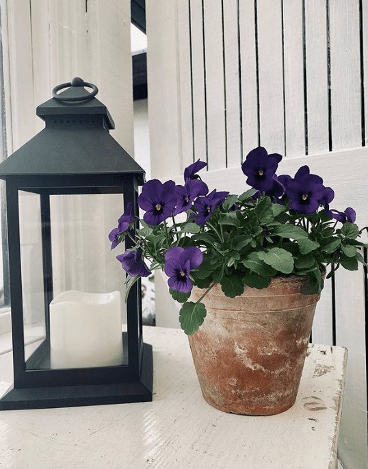 LED Lanterne med Bloklys og timer - Godkendt til inde og ude - VIAMAJA.DK