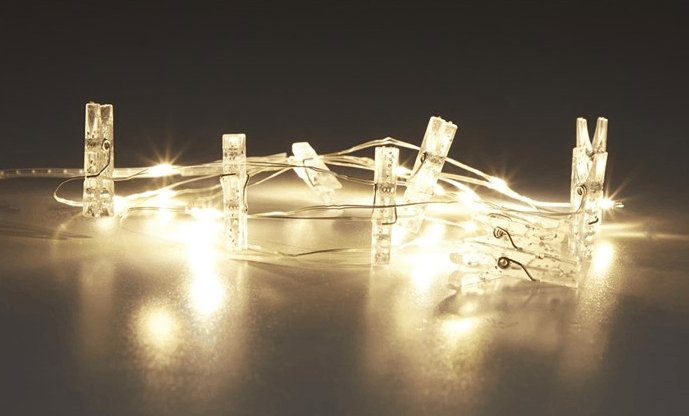 LED Lyskæde med 16 mini klemmer - VIAMAJA.DK