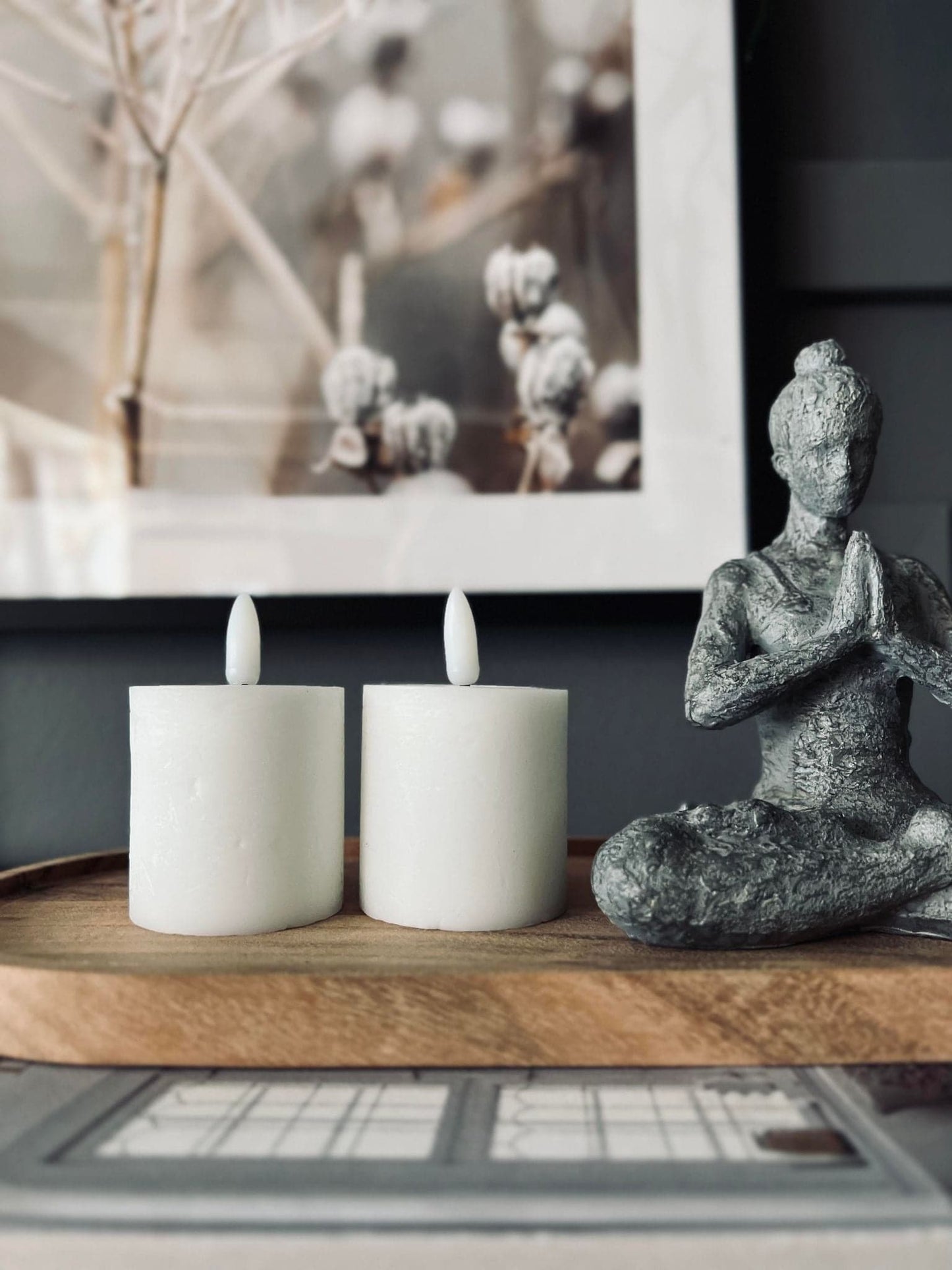 LED Mini bloklys H 5cm - Sæt af 2 stk m. Timerfunktion - VIAMAJA.DK