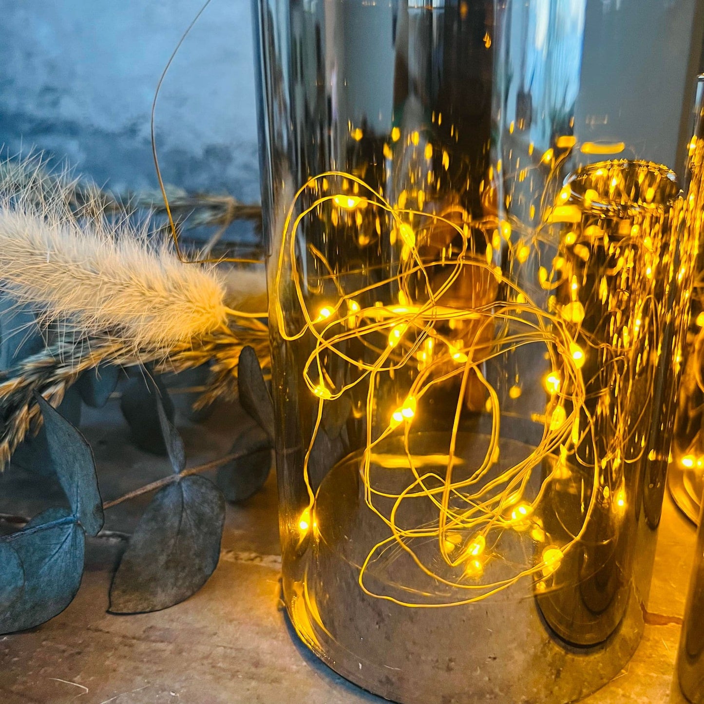 LED Røgfarvet Lyssæt med lyskæder - VIAMAJA.DK