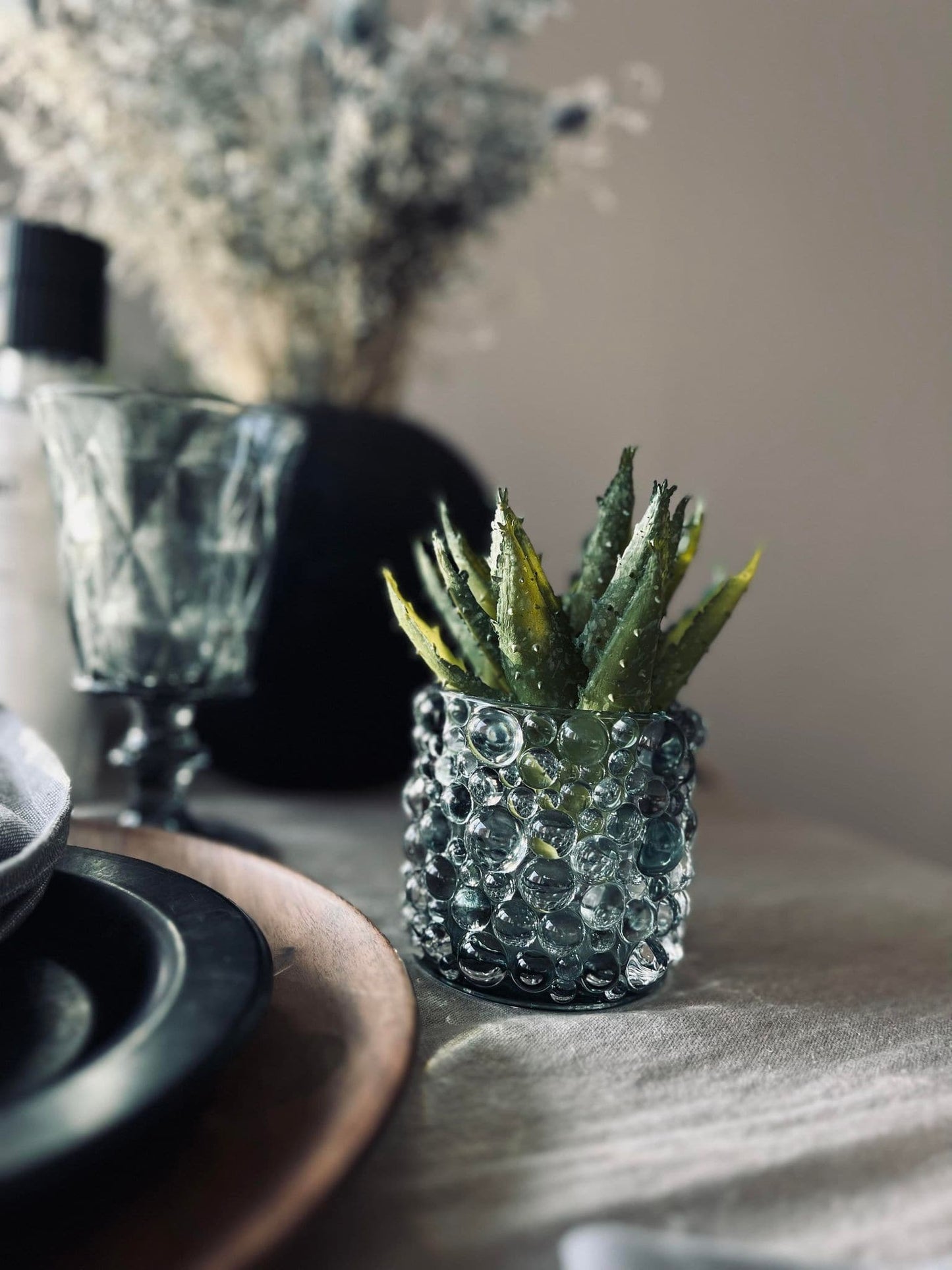 Lysestage blå DOTS - Fyrfadslys - VIAMAJA.DK