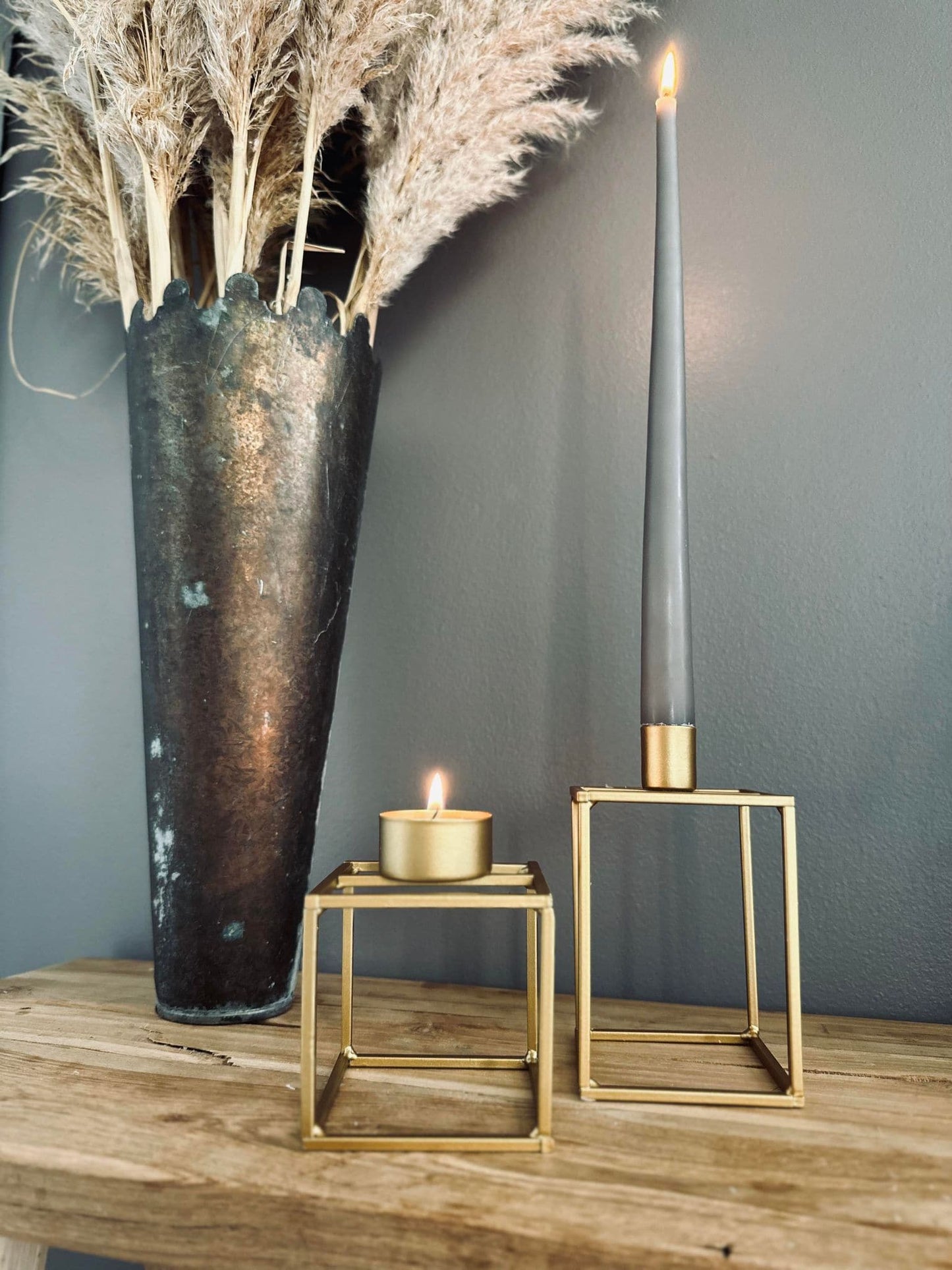 Lysestage fyrfadslys Messing Nora - VIAMAJA.DK