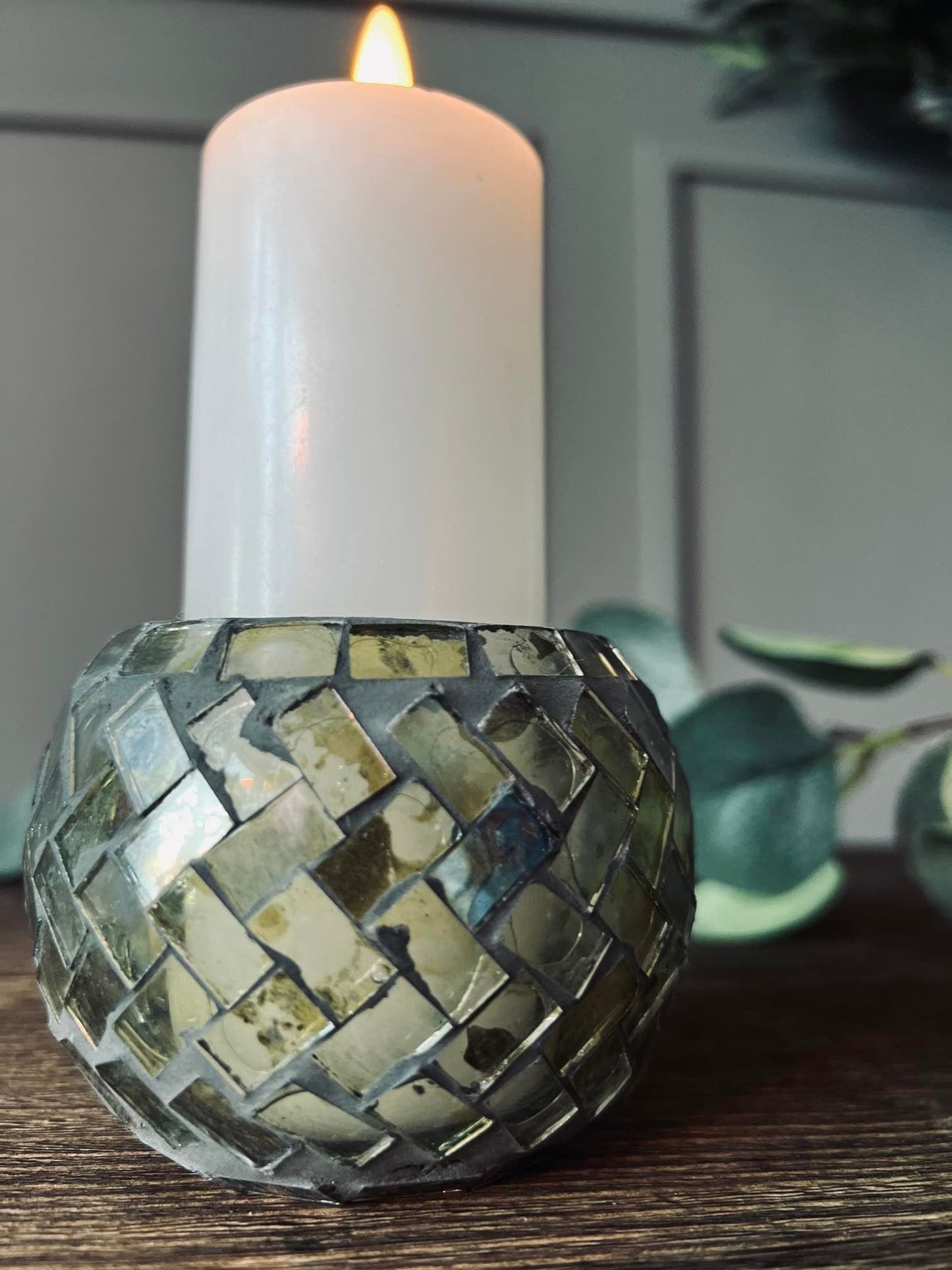 Lysestage - grøn mosaik - VIAMAJA.DK