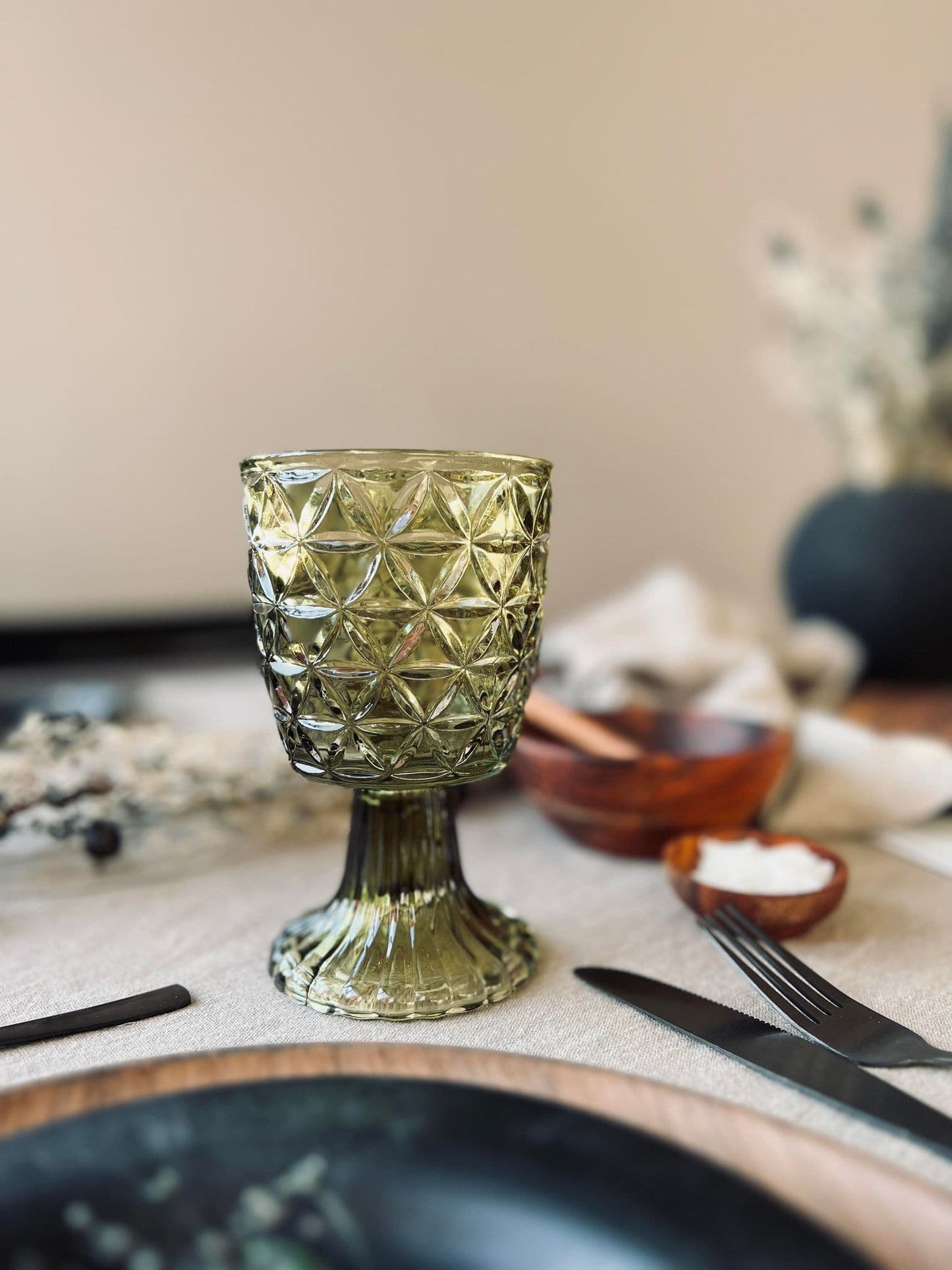 Lysestage Pokal - Grøn glas - VIAMAJA.DK