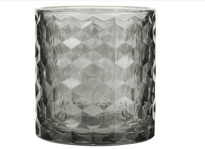 Lysestage til fyrfadslys - gråt glas - VIAMAJA.DK