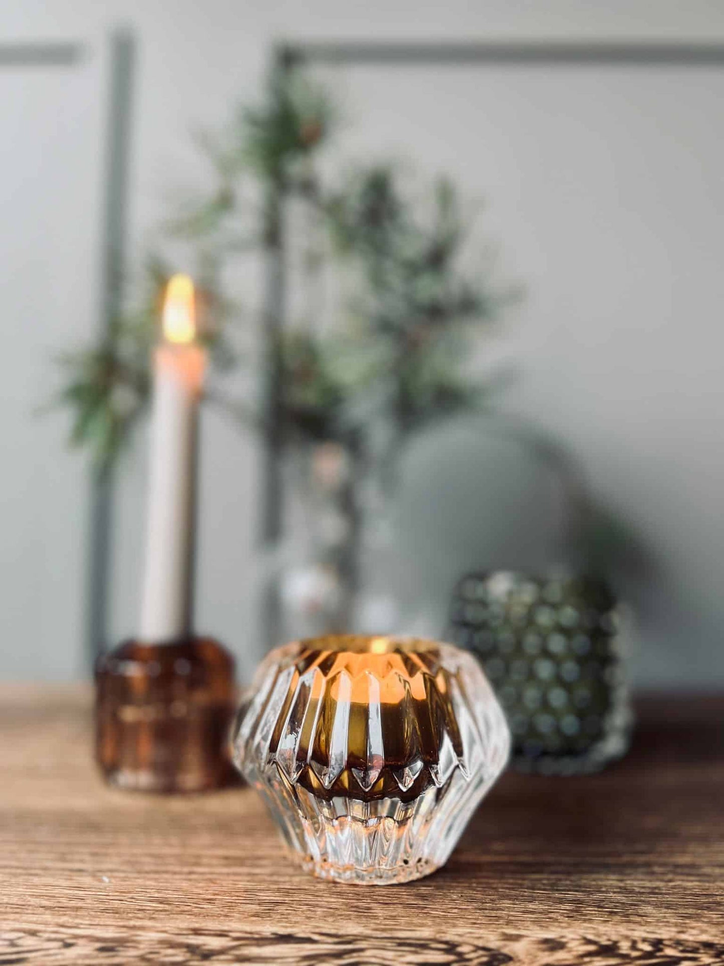 Lysestage - Vendbar amber glas - VIAMAJA.DK