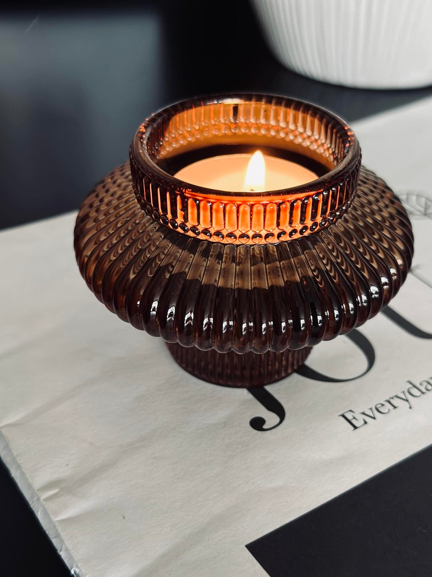 Lysestage vendbar glas - Brown - VIAMAJA.DK