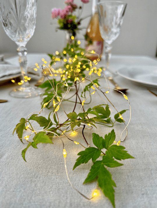 Lyskæde gennemsigtig wire med 80 LED Lys - VIAMAJA.DK