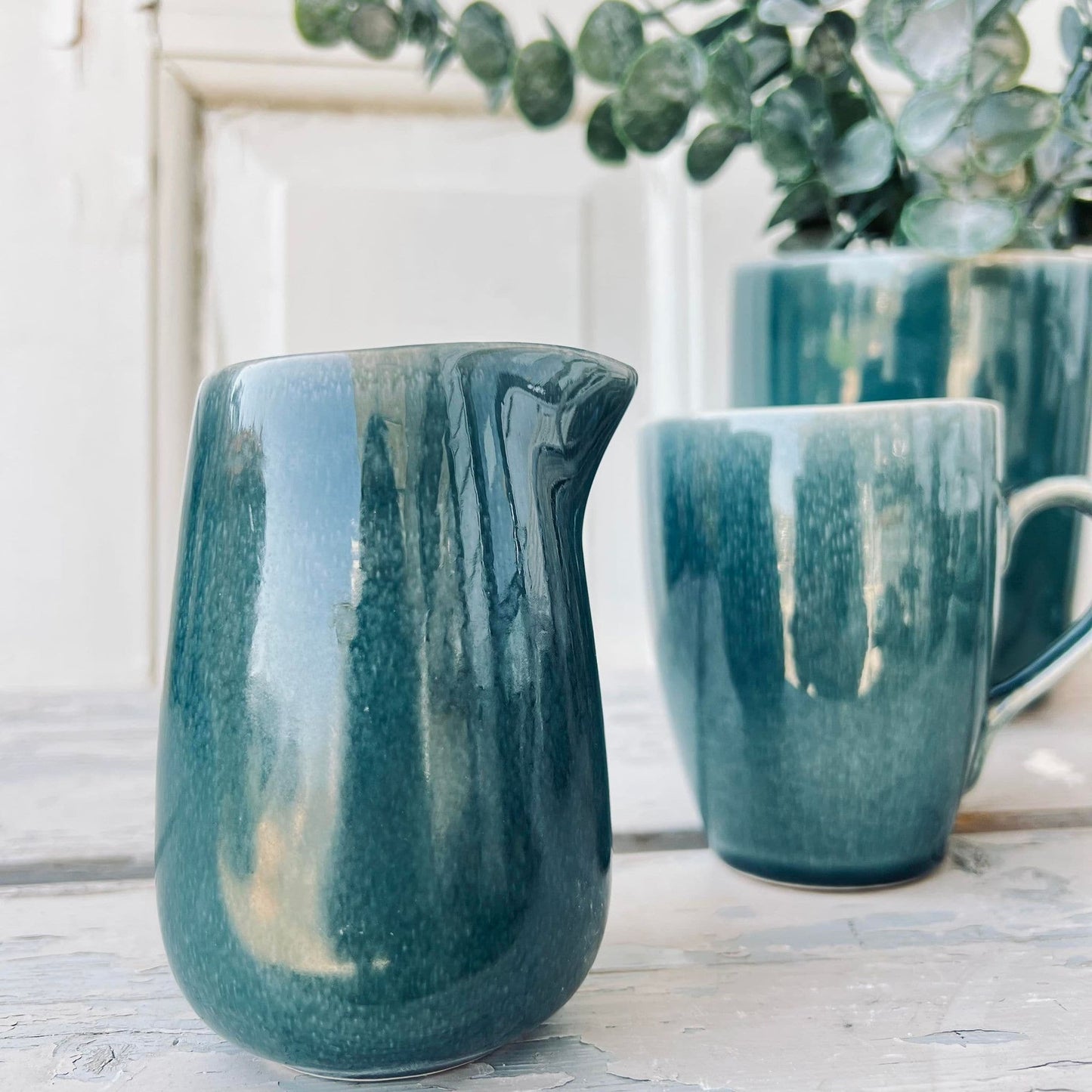 Mælkekande uden hank - Stentøj Havgrøn - VIAMAJA.DK