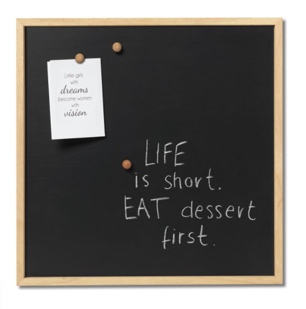MAGNETISK KRIDT TAVLE MED TRÆRAMME - 60x60cm - VIAMAJA.DK