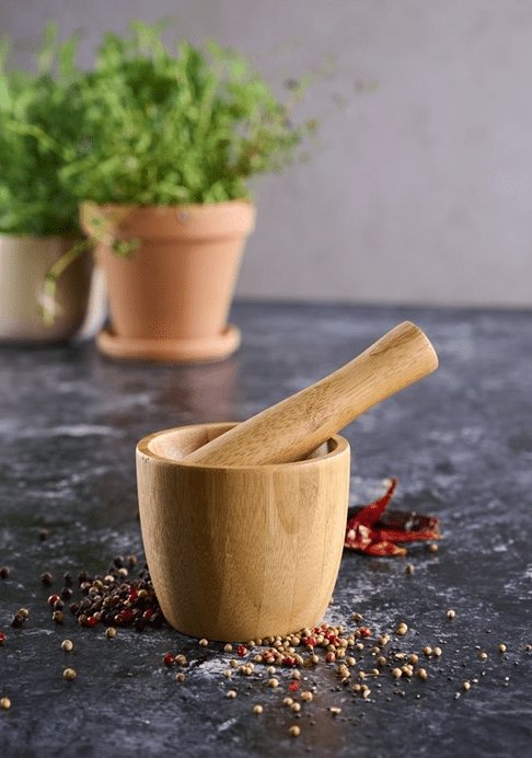 Morter m/ støder Bambus - VIAMAJA.DK