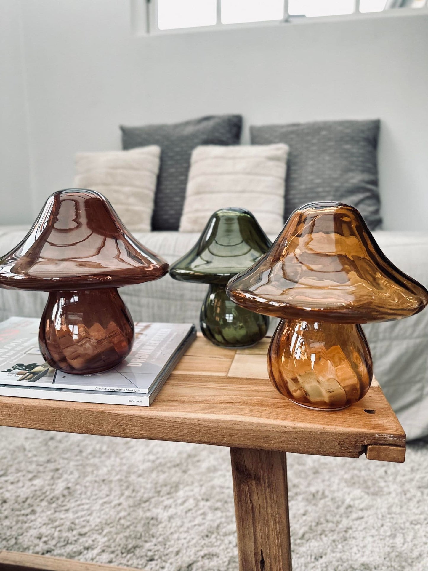 MUSHROOM Lampe med LED 18cm – Grøn - VIAMAJA.DK