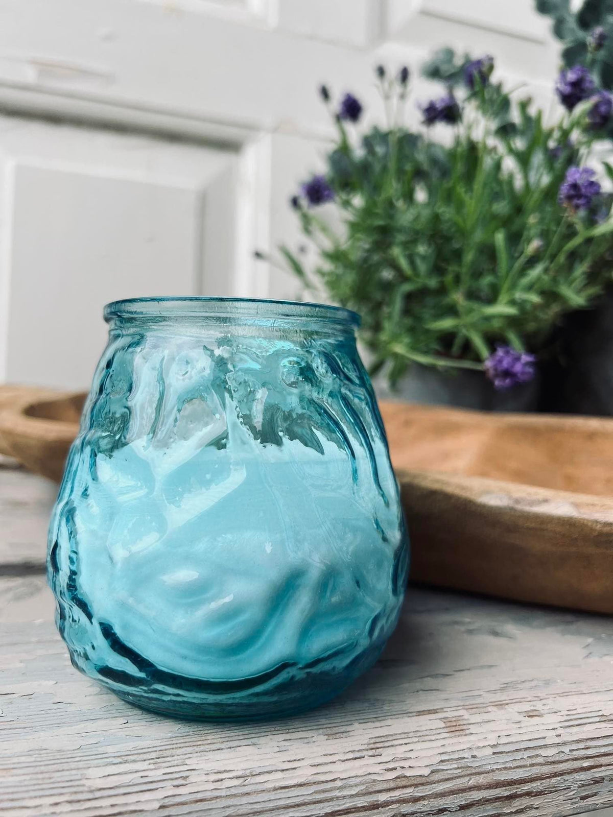 Myggelys Citronella i farvet glas - Blå - VIAMAJA.DK