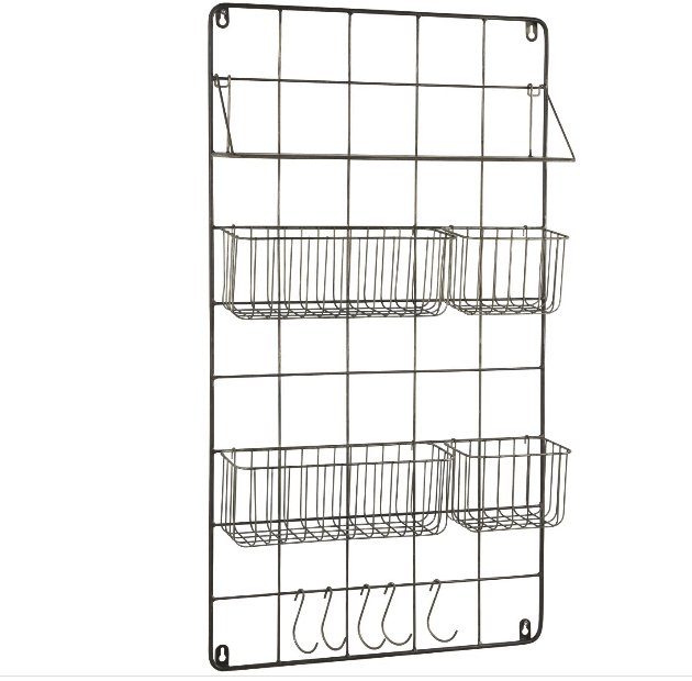 Ophæng m/4 kurve, 1 hylde og 5 kroge - VIAMAJA.DK