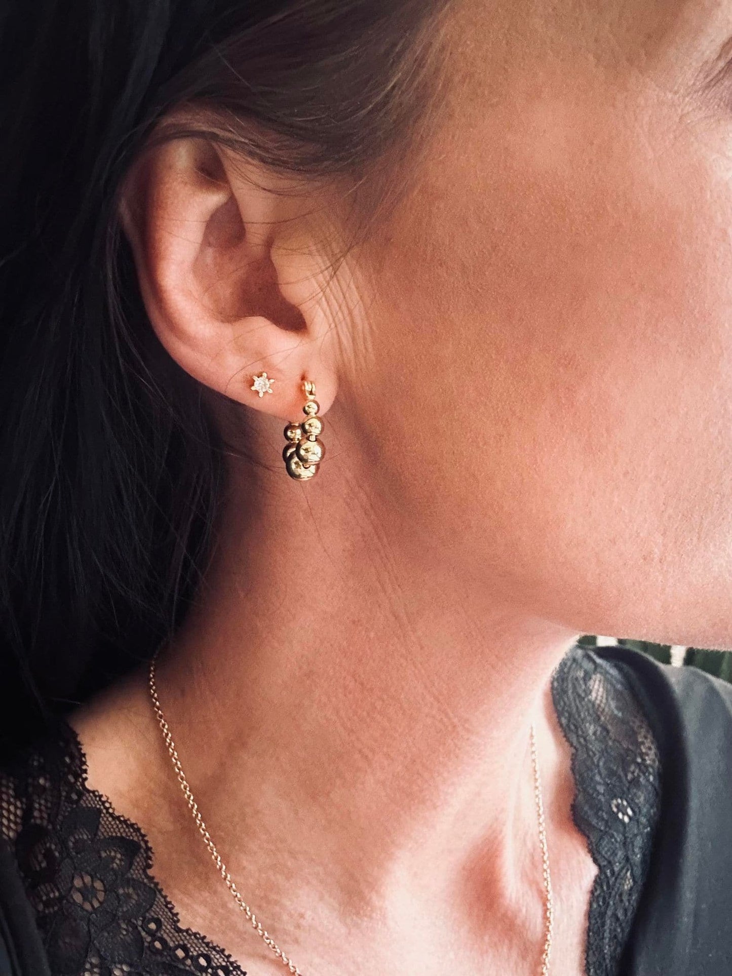 Øreringe Nilena 18k forgyldt sterling sølv - VIAMAJA.DK