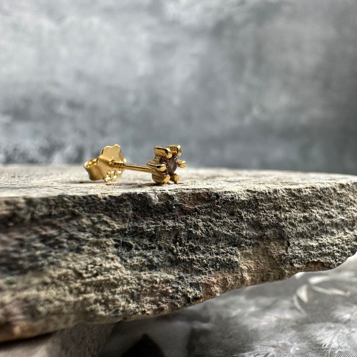 Ørestik Single GIA Brown 18K forgyldt - 1 stk - VIAMAJA.DK