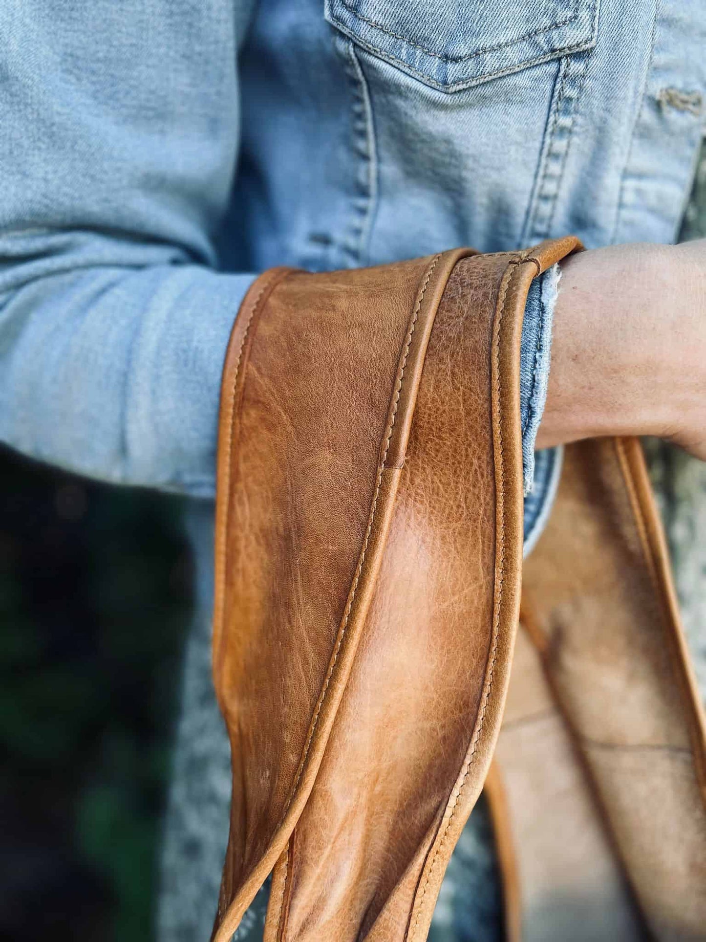 Oversize Læder Shopper – Cognac - VIAMAJA.DK