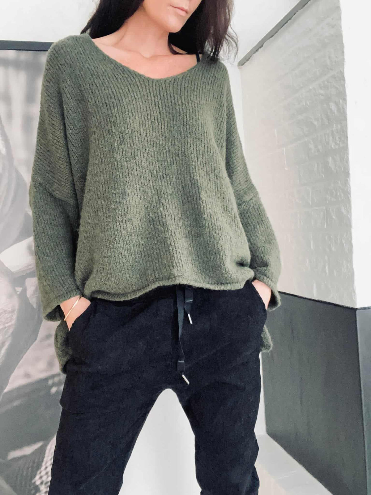 Oversize strik Nilla – Army - VIAMAJA.DK