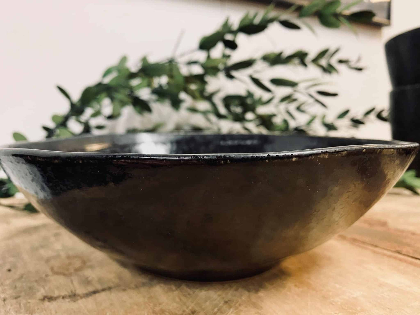 Pasta / suppe skål i stentøj - Mat sort - VIAMAJA.DK