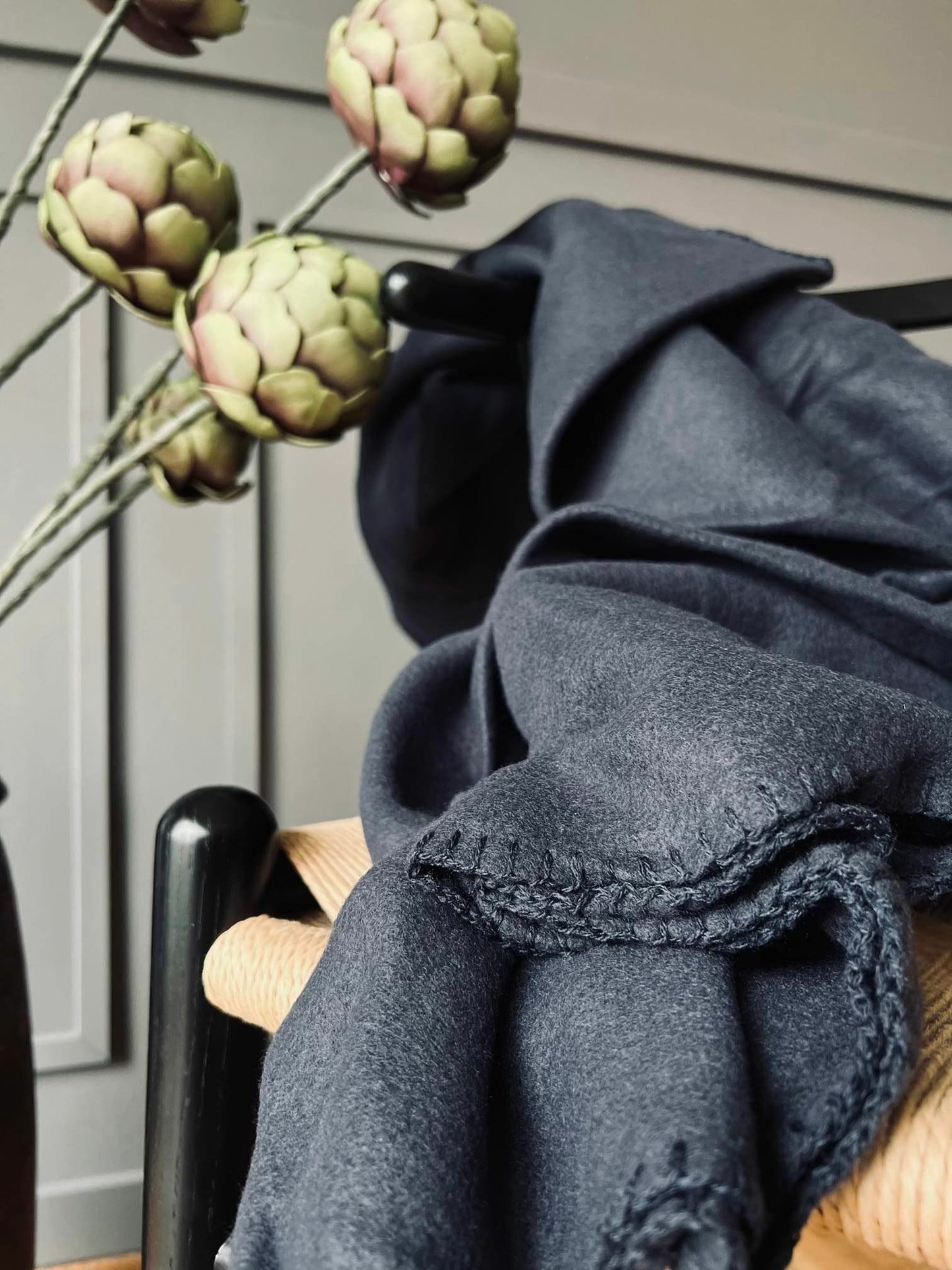 Plaid i fleece - 125x150cm blå - VIAMAJA.DK