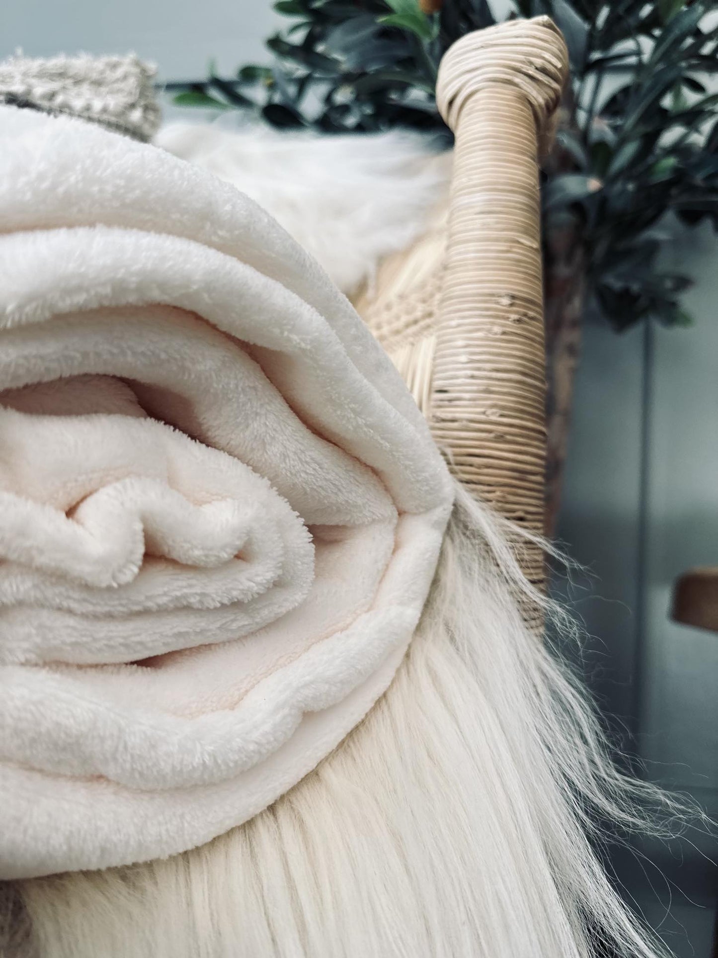 Plaid i fleece kingsize – White 180×230 - VIAMAJA.DK