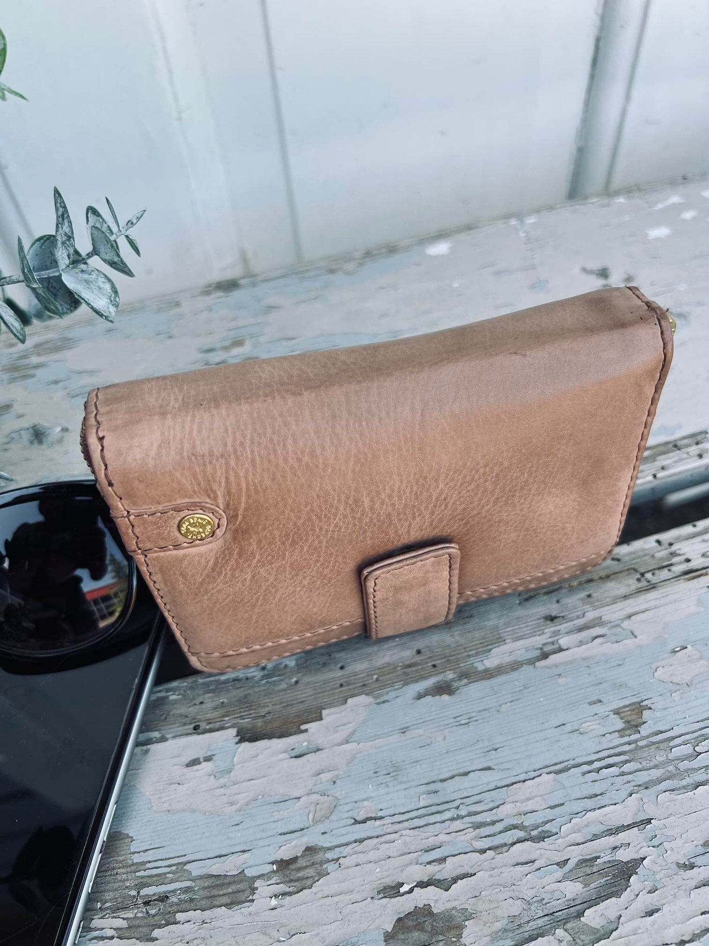 Pung i lækker blød skind - Golden honey - VIAMAJA.DK