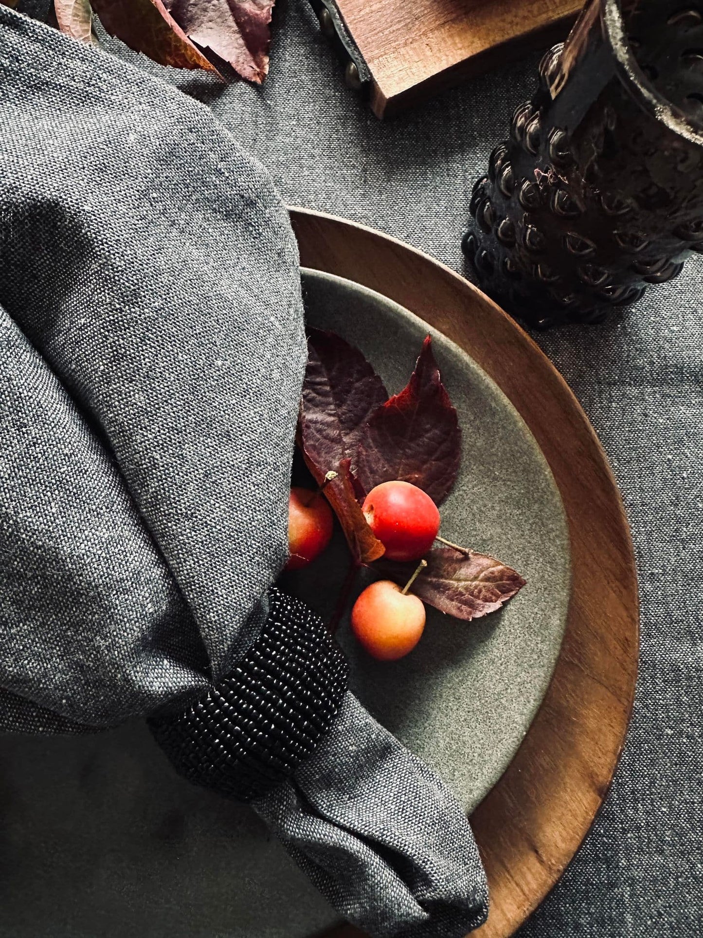 Servietringe sæt af 4 sæt - Black - VIAMAJA.DK