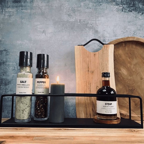 Skærebræt med sort læderstrop - VIAMAJA.DK