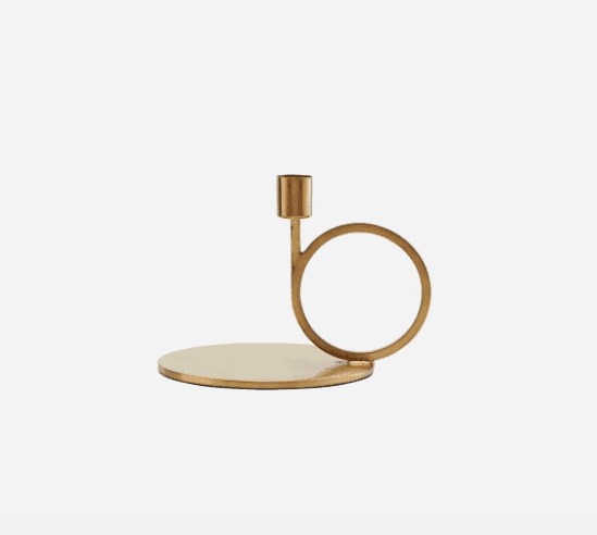 Smuk rund lysestage i messing finish - VIAMAJA.DK