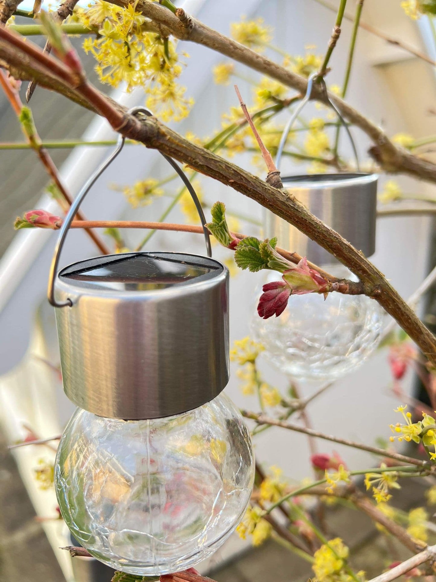 Solcelle LED pære med ophæng - 3 stk tilbud - VIAMAJA.DK