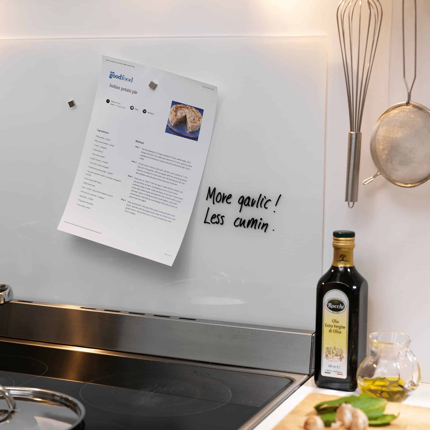 STÆNKPLADE - 60 X 50 CM - PURE WHITE MAGNETISK - VIAMAJA.DK