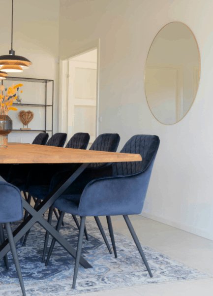 Stort gulvtæppe i lyse blå nuancer - 200x300cm - VIAMAJA.DK