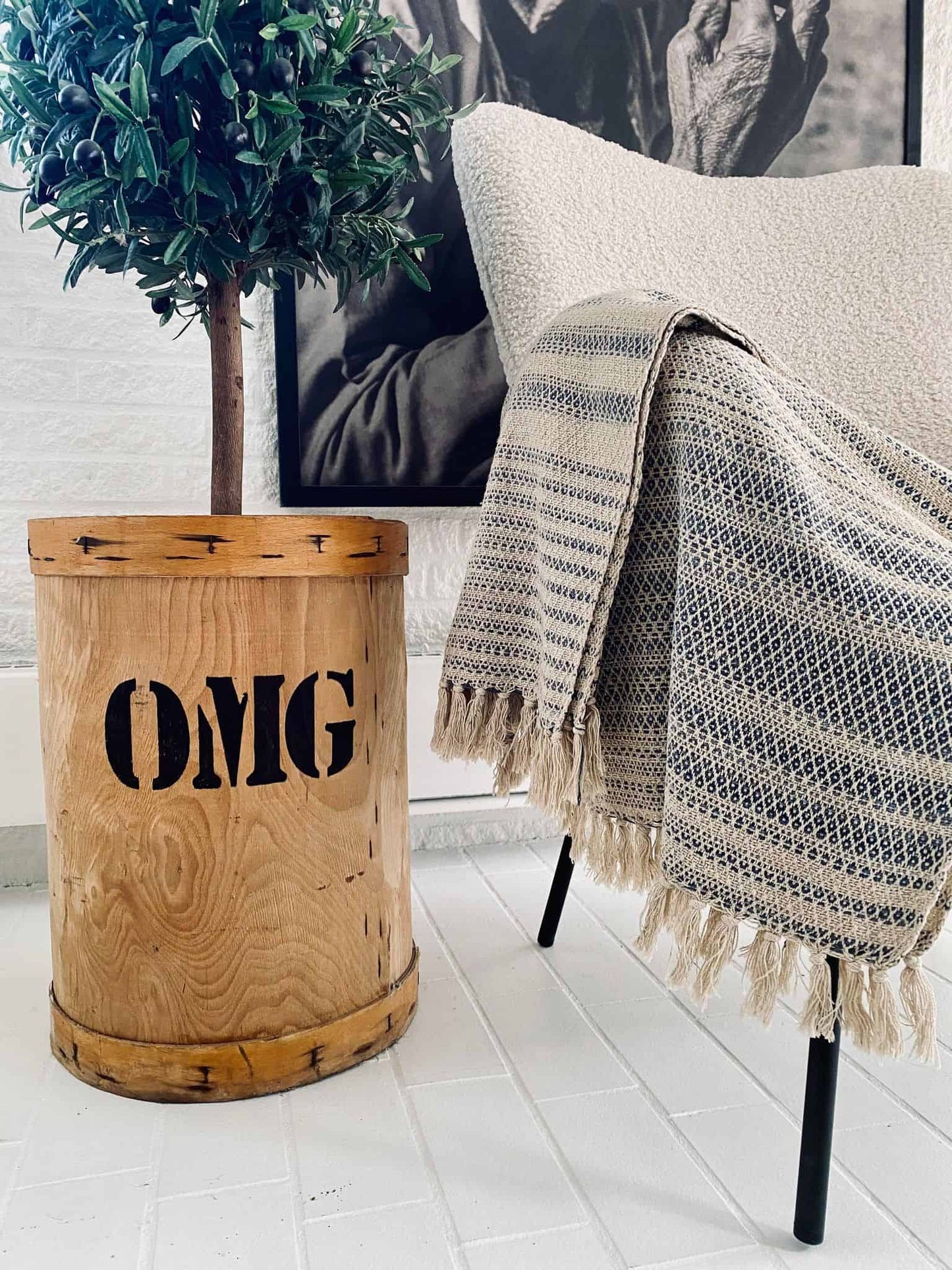 Tæppe genanvendt bomuld – Mønster - VIAMAJA.DK