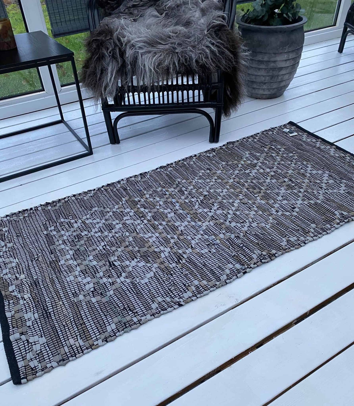 Tæppe i skind - Grå 70x140cm - VIAMAJA.DK