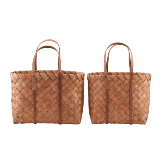 Taske i Natur flet - Stor - VIAMAJA.DK
