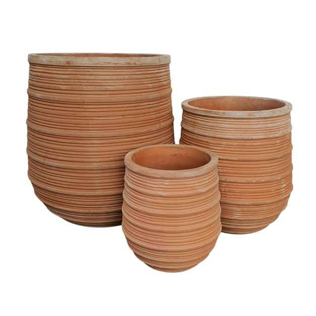 Terracotta havekrukker - Sæt af 3 - VIAMAJA.DK