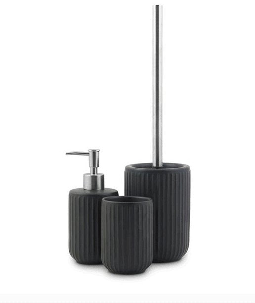 Toilet-sæt af 3 dele / Mørk grå keramik - VIAMAJA.DK