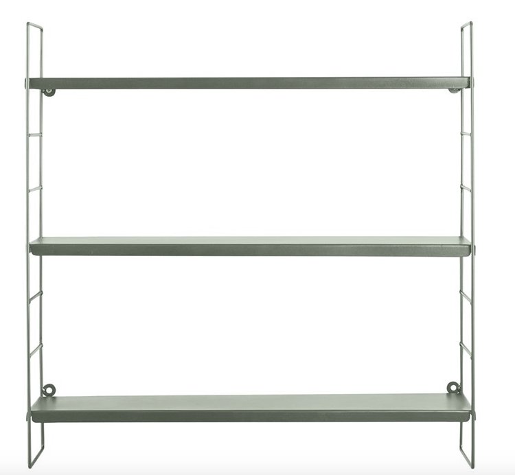 Væghylde m/3 hylder - Grøn metal - VIAMAJA.DK