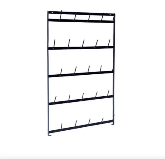 Vægstativ med 25 kroge - Sort jern - VIAMAJA.DK