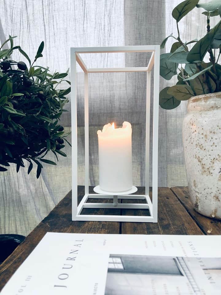 VIAMAJA Cube til bloklys - sæt af 2 stager – Hvid - VIAMAJA.DK